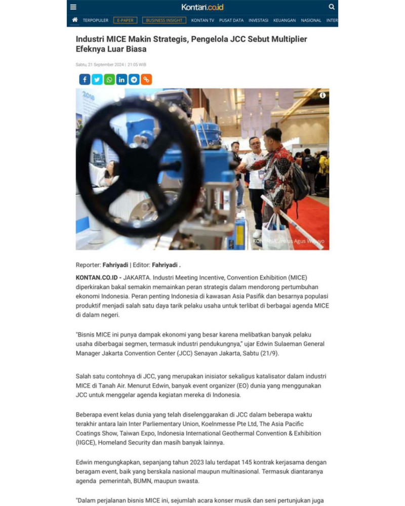 The Jakarta Convention Center shines in the spotlight of numerous online media